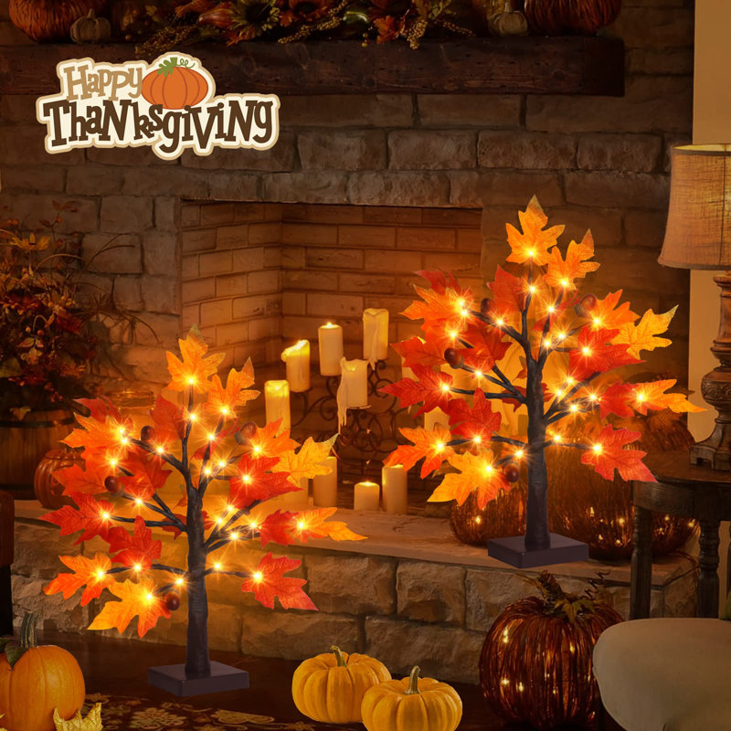 1.5FT Lighted Fall Maple Tree