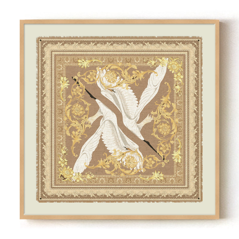 Celestial Cranes, Tan, 40" H x 40" W