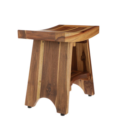 EcoDecors - Serenity, 18 Inch Wide - Teak Shower Bench - Bathroom Stool Seat - in Earthy Teak