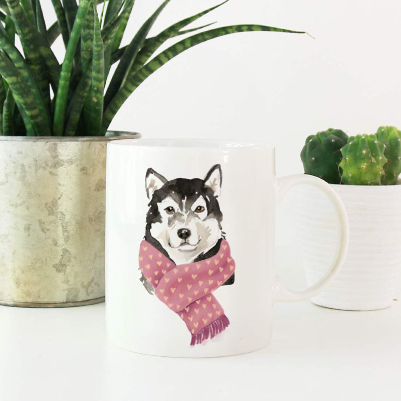 Tasse à café Brinda Malamute in Scarf