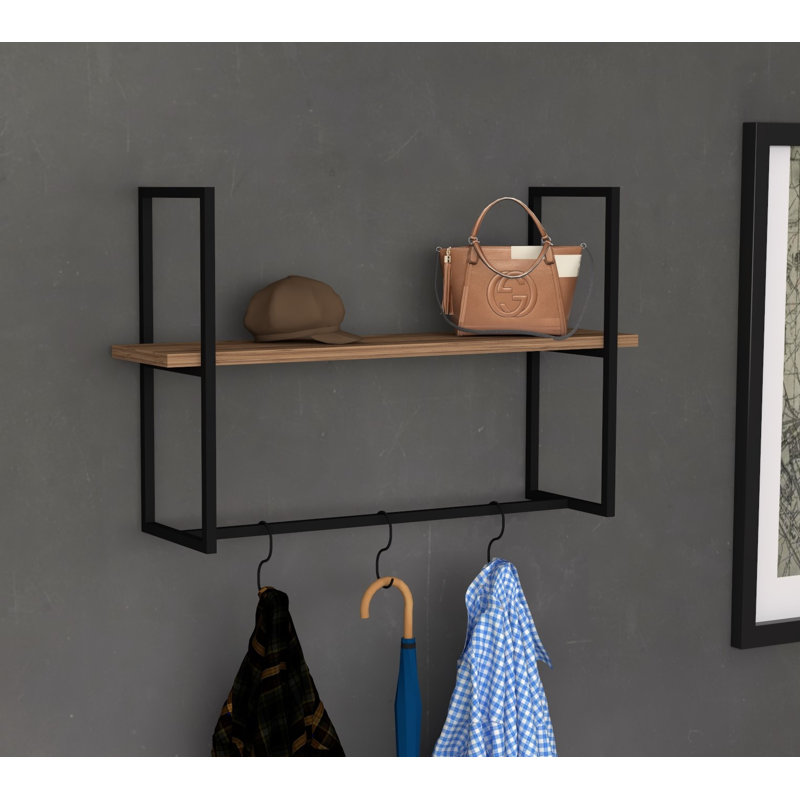 Tablette murale moderne, chêne saphir, 31,1 po x 19,7 po x 7,5 po | 100% panneau de particules enduit de mélamine, épaisseur: 0,7 pouce | Design industriel et de chalet / chalet, à fixer au mur pour un rangement et une présentation élégants