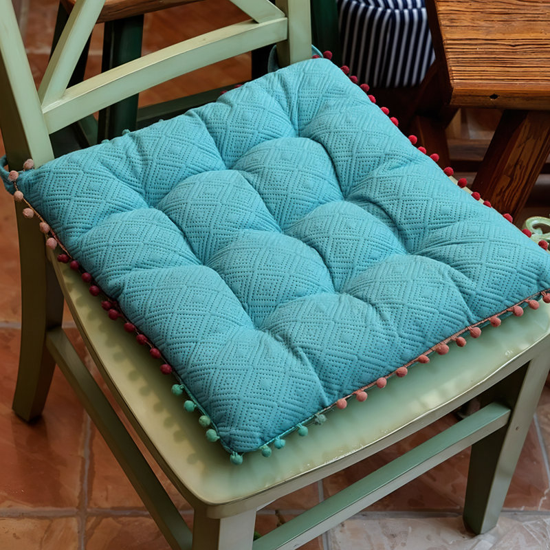 Square Dining Chair Cushion, Peacock Blue