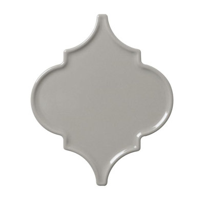 Mosaïque de céramique grise concave brillante grise, biseauté
