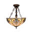  Luminaire suspendu inversé en bronze antique à 2 lumières de style Tiffany de style Tiffany LIAISON Victorian