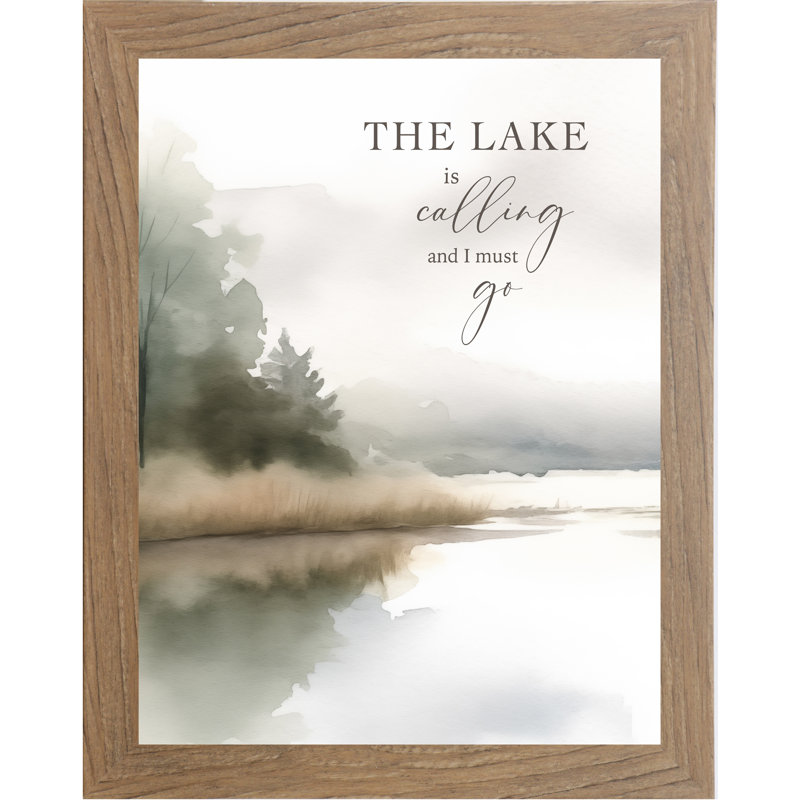 «The Lake Is Calling And I Must Go Cabin Retreat», art encadré