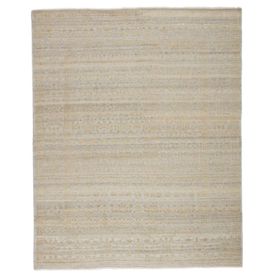 Tapis beige noué à la main Mandi