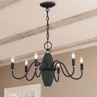 Lustre noir 6 lumières Laurelin