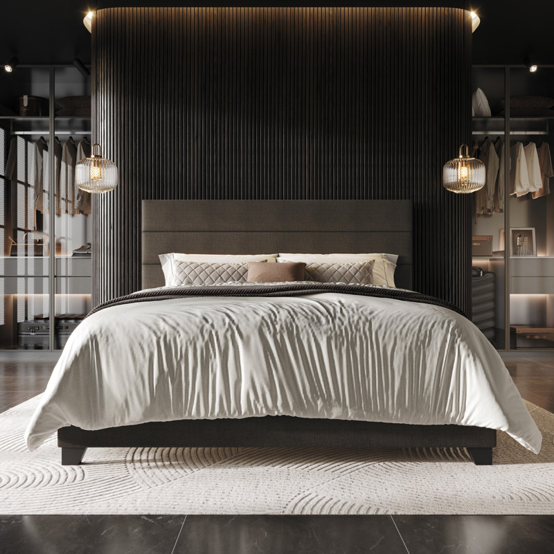 Lit tapissier standard, Simple, Brun foncé