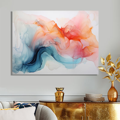 The Ocean Way To Peace - Art mural abstrait à l'encre liquide, salon