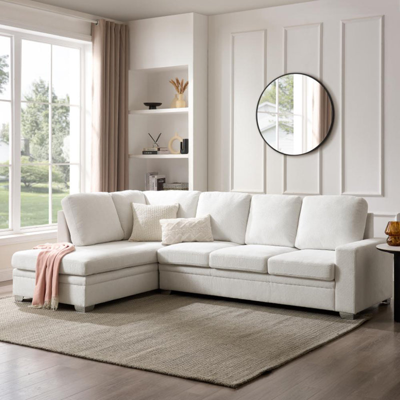 Alcott Corner Sofa, Left Hand Facing, Cream Linen