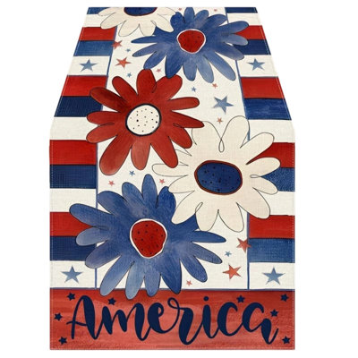 4th Of July Decorative Tablecloth And Table Runner Independence Day Patriotic Table Linen Set Dining Table Home Decoration