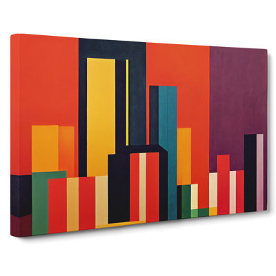 Fearless Abstract Skyscrapers - Wrapped Canvas