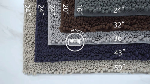 Egista Solid Color Bath Rug Ebern Designs Color: Dark Gray, Size: 43 L x 24 W