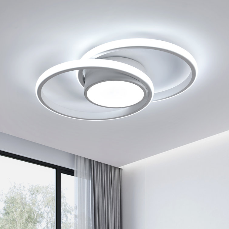 Double 2-Light LED Flush Mount Ceiling Light
