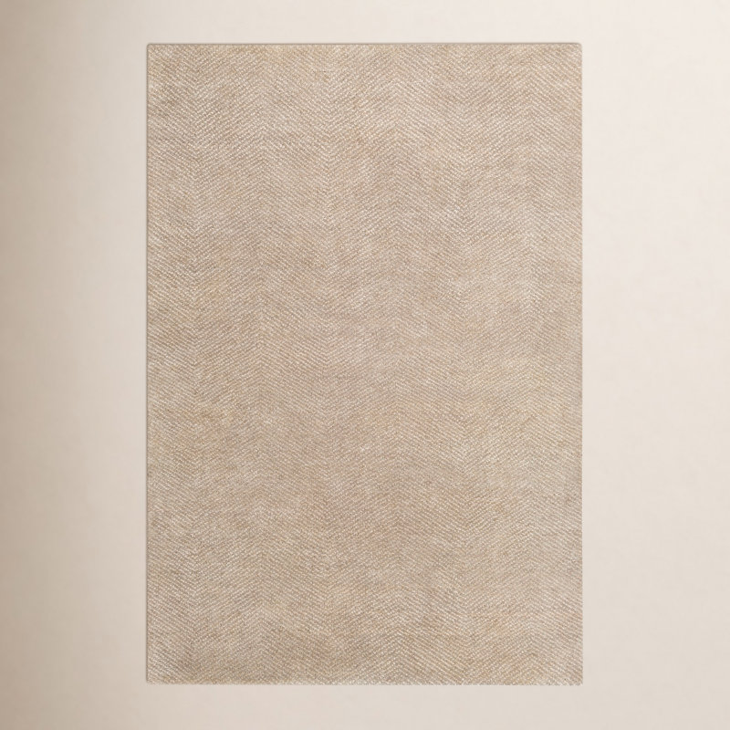 Jenna Evelynn Hand Knotted Light Beige Rug, Rectangle 2' x 3'