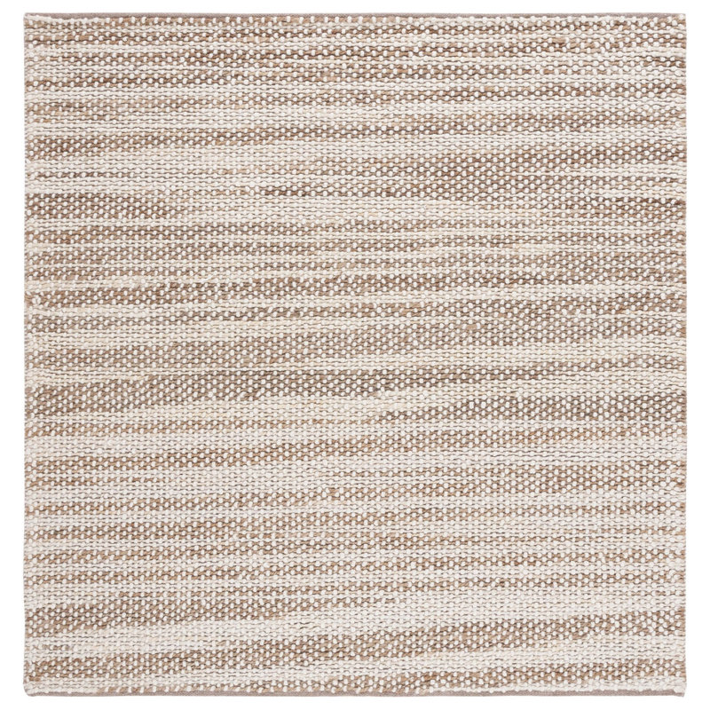 Charvik Handmade Area Rug in Natural/Beige, Square 6'