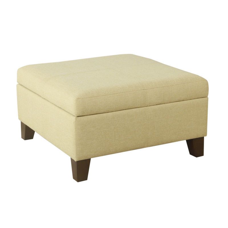 Banc de rangement à couvercle rabattable rembourré, Jaune clair
