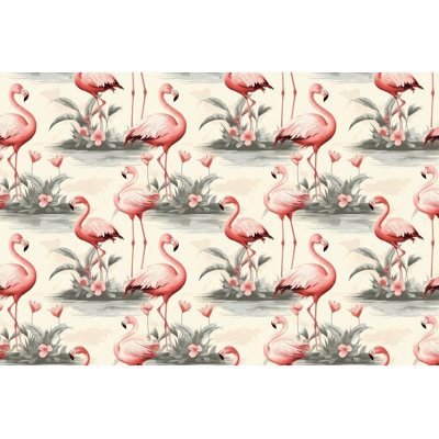Literie flamant rose crème