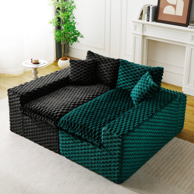 Boneless Luxury Color-Block Turtle Velvet Multifunctional Sofa - Arrangeable In Single Row, Side-By-Side Or Facing Each Other, Stylish Living Room Furniture For Cozy Home Decor