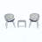 Modern Outdoor Chat Set With Mesh Seating And Retro Shell Chairs, For Stylish Patio Relaxation.-1795783333