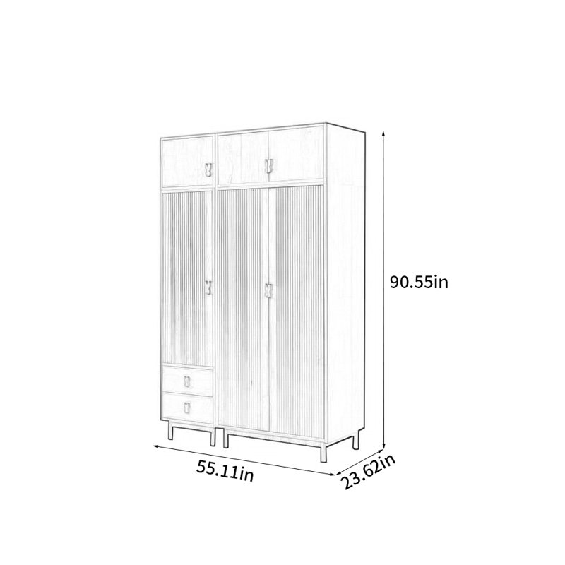 Nordic simple solid wood wardrobe