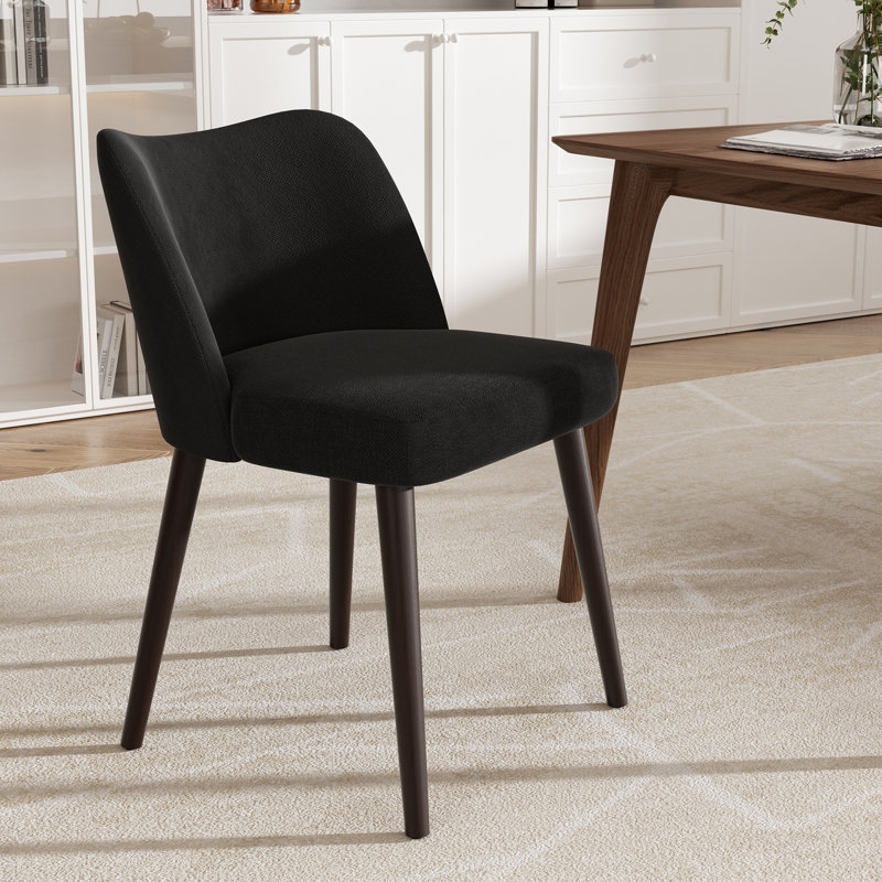 17.5" Seat Height Upholstered Full Back Side Dining Chair With No Need Tool, Black