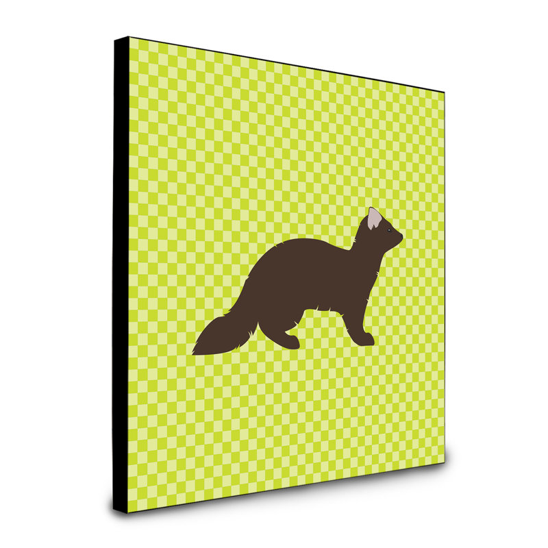 « sable marten check », art encadré Pennsbury, Vert