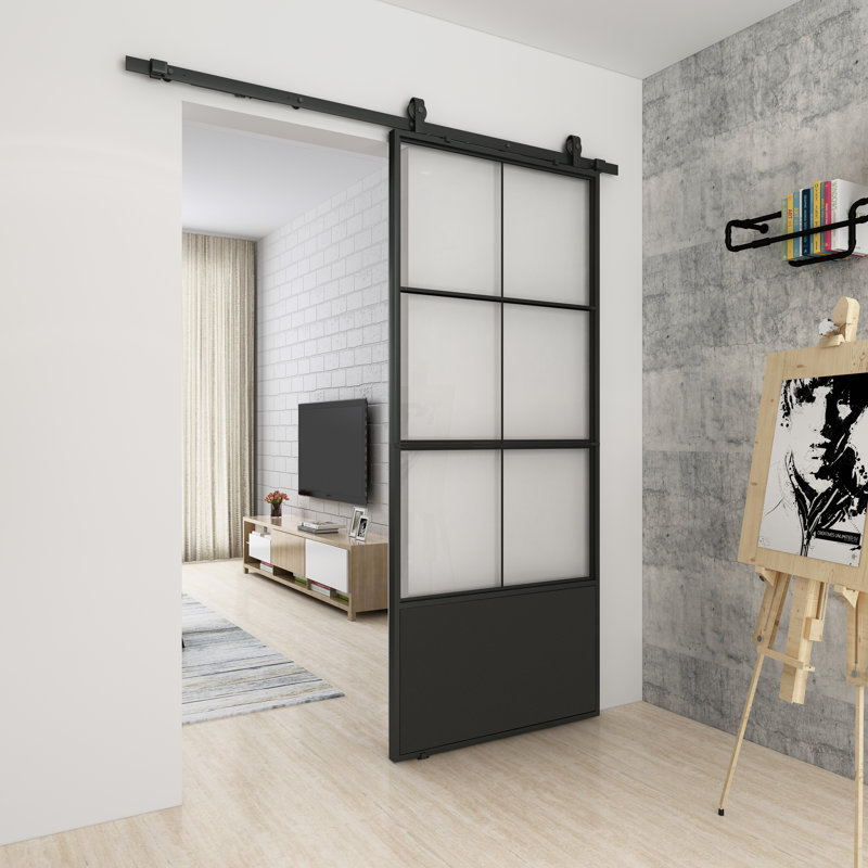 36'' x 84'' Glass with Installation Hardware Kit Barn Door