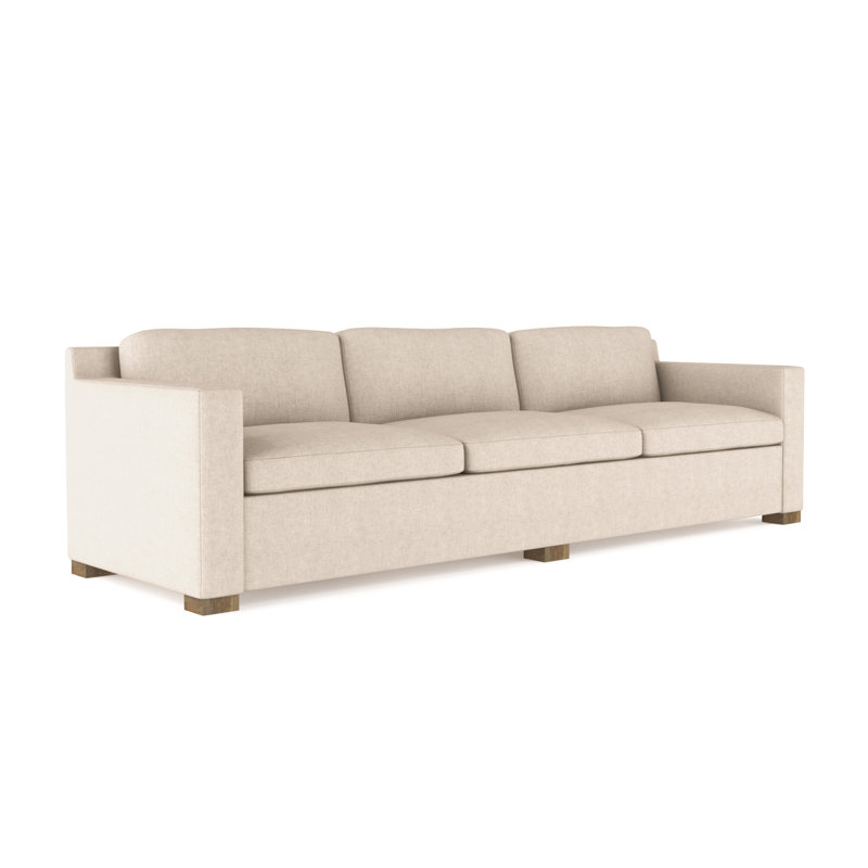 Canapé Mercer, Velours moelleux huître, H 33,5 po x l 120 po x P 39 po, Patiné