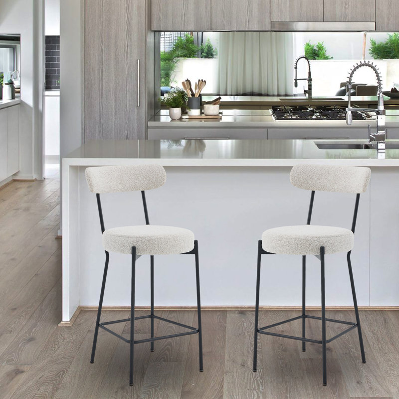 Anani Upholstered Counter Stool with Metal Frame