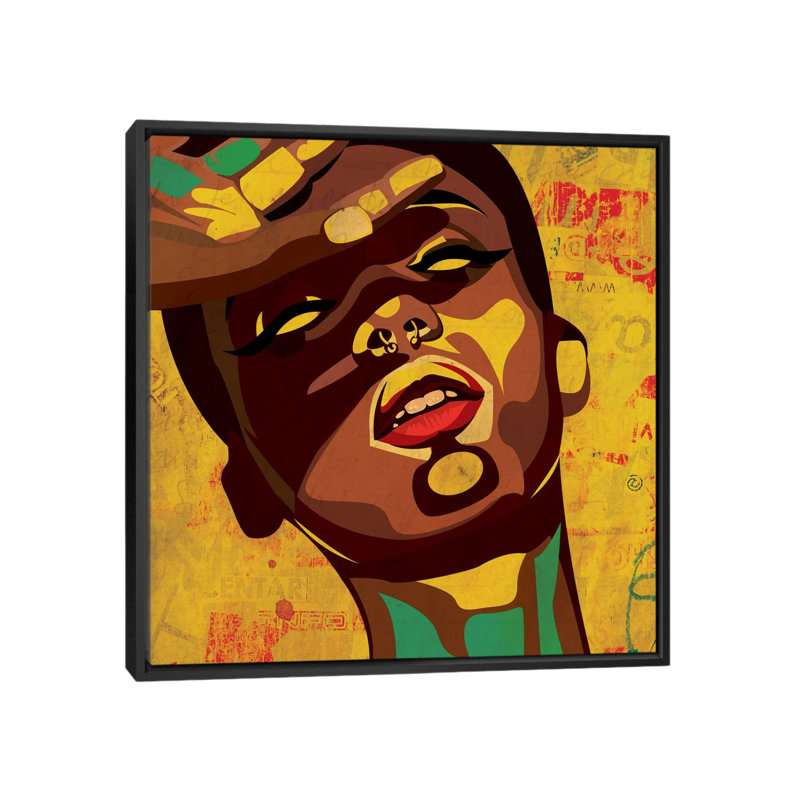 « hannah i », reproduction d’impression sur toile tendue, H 12 po x l 12 po x P 1,5 po, Toile avec cadre noir