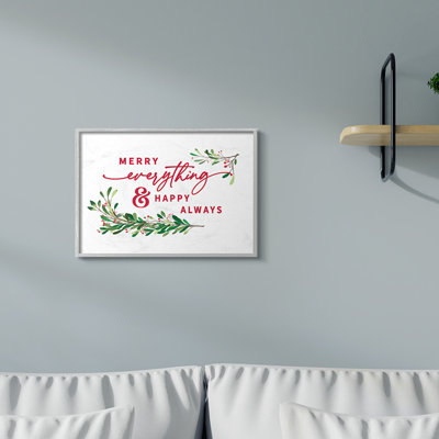 « Merry everything Happy always festive » par lettres et lignées-impression d’art textuel