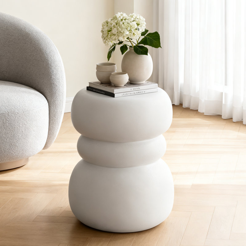 Table d'appoint Aneiro, Blanc