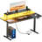 Electric Standing Desk 55", Height Adjustable Sit‑Stand Desk with Monitor Riser, RGB LED Lights & Built‑in Power Strip, Carbon Fiber Surface Stand Up Computer Desk for Home Office Gaming Workstation-461505602