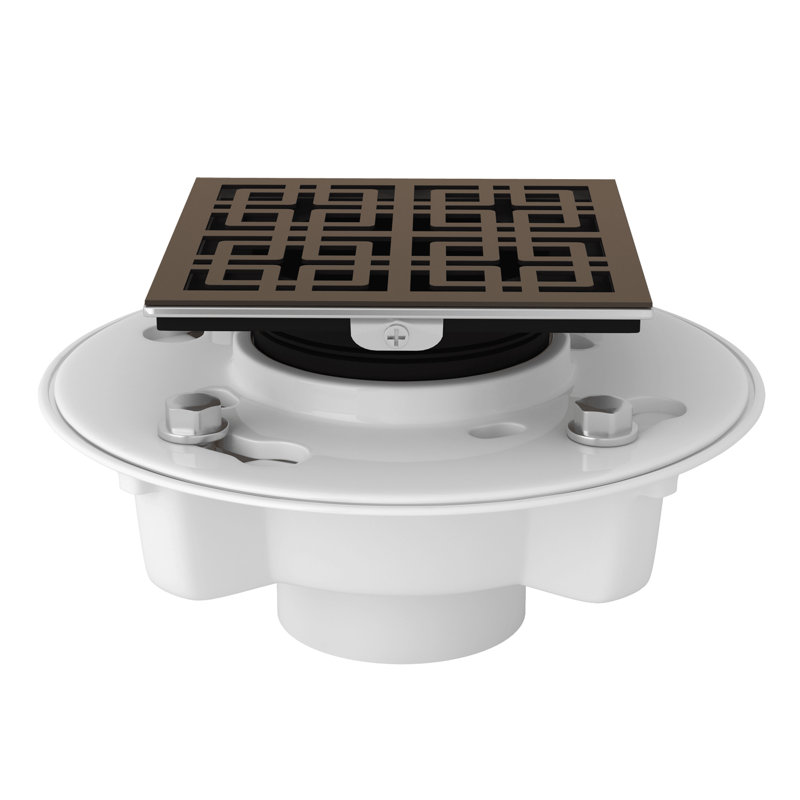 PVC 2" X 3" Drain Kit with Weave Decorative Cover, Tuscan Brass
