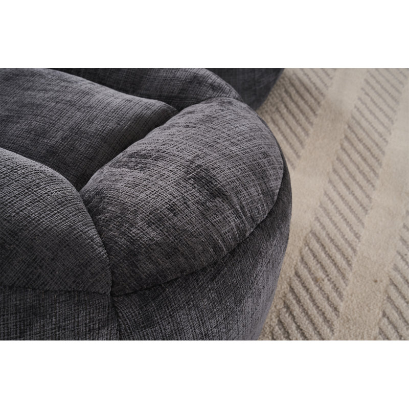 Foam Bean Bag Chairs For Adults/Teens With Filling, Black Chenille