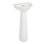 17" Lanken 34" Tall White Porcelain Irregular Pedestal Bathroom Sink with Overflow