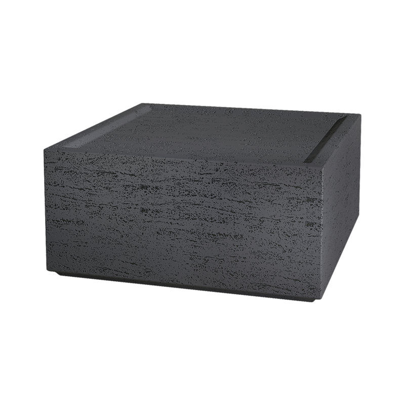 28'' Magnesium Oxide Patio Coffee Table for Indoor or Outdoor Use, Square,Dark Gray, Gray