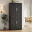 Armoire de cuisine 69 po avec 4 portes et tablettes réglables Farmhouse, autoportante pour la salle à manger et le salon-1353386679-1353386680