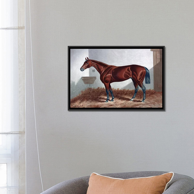 «Horse II» par - impression sur toile tendue, H 18 po x l 26 po x P 1,5 po, Toile encadrée noire, Pas de tapis