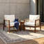 Fauteuils club d'extérieur, structure en bois d'acacia avec dossier en corde, coussins hydrofuges-129595090