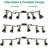 6 Light Foldable Track Lighting Kit Matt Black Brass Finish Adjustable With Moden Ceiling Flush Mount Spotlight