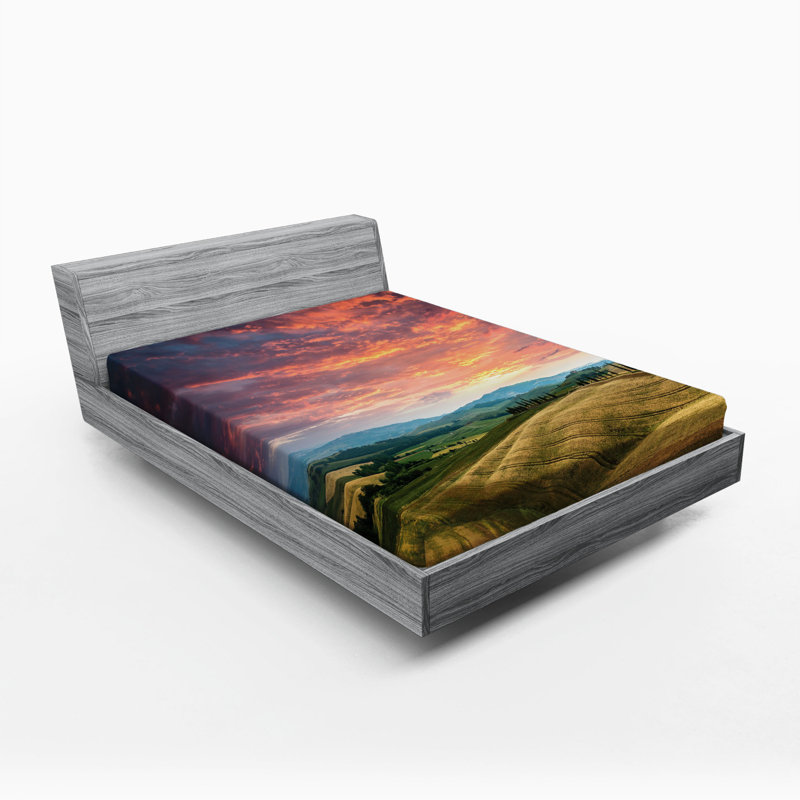 Microfiber Patterned Fitted Sheet, Queen Fitted Sheet