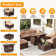Caradog Wicker 6 - Person Patio Conversation Sets with Cushions Coffee Table and Fire Pit