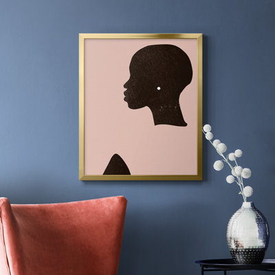 «Pink Silhouette I», toile encadrée de qualité supérieure - prête à être accrochée