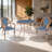 3 Piece Patio Bistro Set, Outdoor Wicker Round Table and 2 Dining Chairs with Metal Frame, French Table Chair Set for Garden Balcony Porch, Blue-396106506-396106516