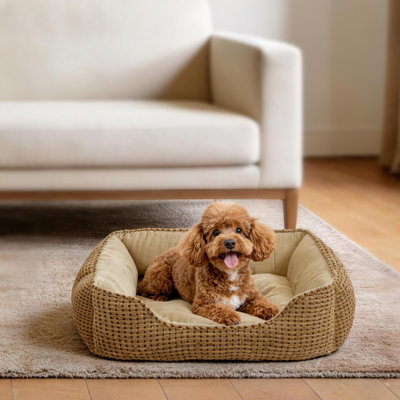  Lit pour chien pour les grands chiens de taille moyenne, lit pour chiot de couchage rectangulaire lavable, lit pour chat doux et apaisant pour les chats d'intérieur, canapé-lit pour animal de compagnie, fond antidérapant de différentes tailles