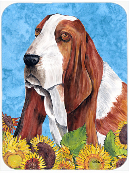 Basset Hound Glass Cutting Board