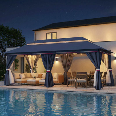 Yardgrace 10'X20' Soft-top Double-Roofed Steel Patio Gazebo