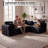 108" L-shaped Modular Sectional Sectional Sofa, Corduroy Sleeper Couch Bed, Compression Foam Sectional with Headrest - No Assembly Required-306480443